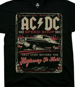 Clearance AC/DC Speedshop Black T-Shirt T-Shirt | Ac-Dc