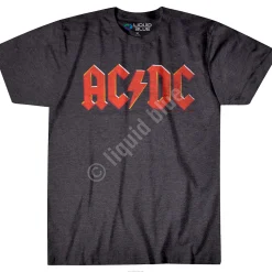 Fashion AC/DC Vintage Logo Dark Heather Poly-Cotton T-Shirt Poly-Cotton T-Shirt | Ac-Dc
