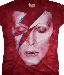 Online Aladdin Sane Tie-Dye Womens Long Length T-Shirt Women Womens Long Length | David Bowie