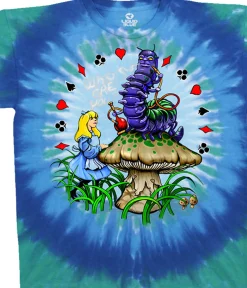 Fashion Alice And Caterpillar Tie-Dye T-Shirt T-Shirt | Light Fantasy