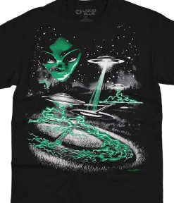Fashion Alien Invasion Black T-Shirt T-Shirt | Space
