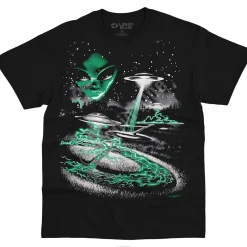 Fashion Alien Invasion Black T-Shirt T-Shirt | Space