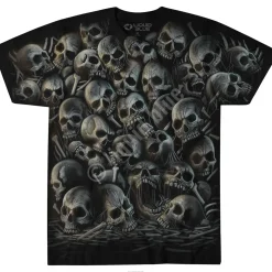 Clearance All Over Skulls Black T-Shirt T-Shirt | Halloween