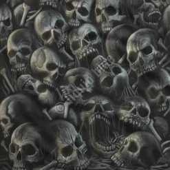 Clearance All Over Skulls Black T-Shirt T-Shirt | Halloween
