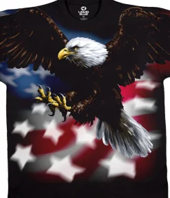 New American Eagle Black T-Shirt T-Shirt | American Wildlife