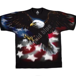 New American Eagle Black T-Shirt T-Shirt | American Wildlife