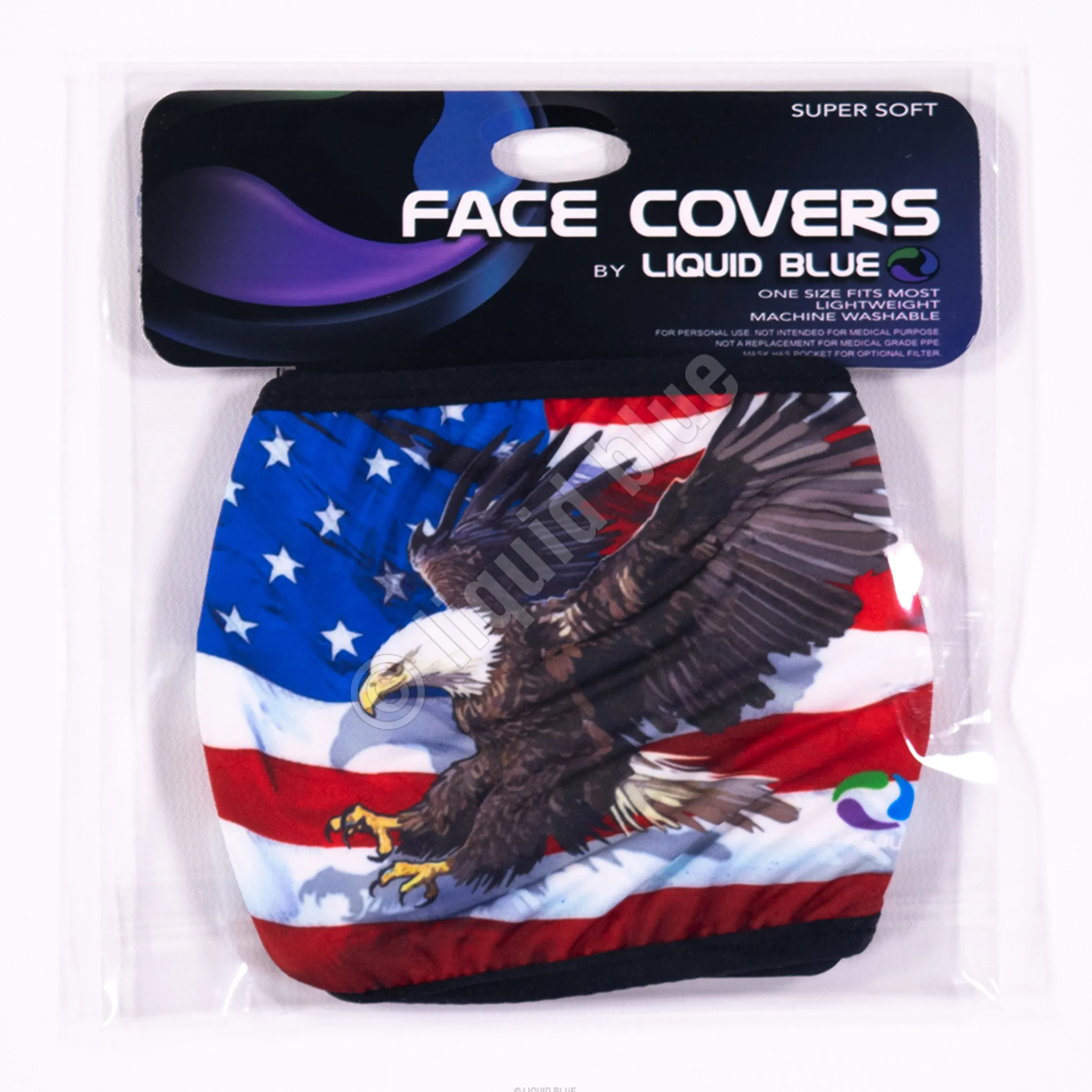 Clearance American Eagle Flag Face Covering Face Coverings | Liquid Blue