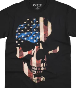 Clearance American Skull Black T-Shirt T-Shirt | Skulls