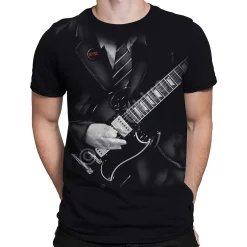 Clearance Angus Young Black T-Shirt T-Shirt | Ac-Dc