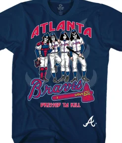 Online Atlanta Braves Dressed to Kill Navy T-Shirt T-Shirt | Atlanta Braves