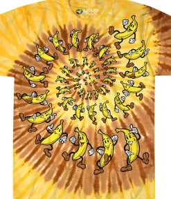 New Banana Spiral Tie-Dye T-Shirt T-Shirt | Food