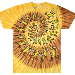 New Banana Spiral Tie-Dye T-Shirt T-Shirt | Food
