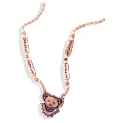 Online Bear Face and Smile Dance Bone Bead Hemp Necklace Jewelry | Grateful Dead