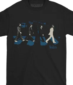 New Beatles Abbey Stride Black T-Shirt T-Shirt | Beatles