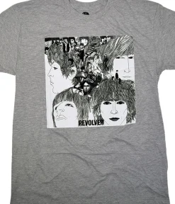 Outlet Beatles Revolver Grey Poly-Cotton T-Shirt T-Shirt | Beatles