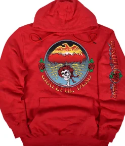 Hot Bertha Eagle Red Sleeve Printed Hoodie Hoodie | Grateful Dead