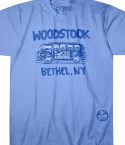 New Bethel Bus Blue Poly-Cotton T-Shirt Poly-Cotton T-Shirt | Woodstock