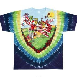 Clearance Bi-Plane Bears Youth Tie-Dye T-Shirt Kids Youth | Grateful Dead