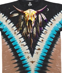 Online Bison Skull Tie-Dye T-Shirt T-Shirt | American West