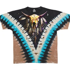 Online Bison Skull Tie-Dye T-Shirt T-Shirt | American West