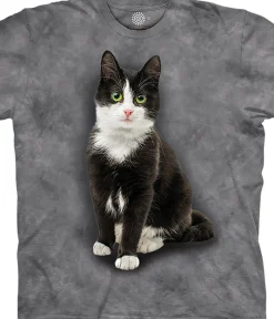 Sale Black & White Cat Classic Cotton T-Shirt T-Shirt | Pets