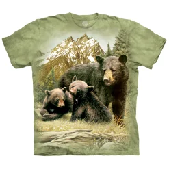 Fashion Black Bear Family Kids' T-Shirt Kids Youth | North American Animals