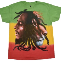 Best Bob Marley Profiles Tie-Dye T-Shirt T-Shirt | Rastafari Art