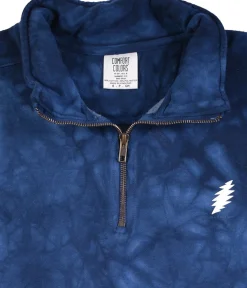 Discount Bolt 1/4 Zip Pullover Comfort Colors Tie-Dye Sweatshirt Sweatshirt | Grateful Dead