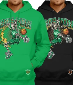 Sale Boston Dunker Basketball Skeleton Hoodie Hoodie | Basketball
