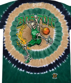 New Boston Dunker Basketball Skeleton Tie-Dye T-Shirt T-Shirt | Basketball