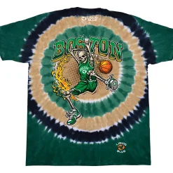 New Boston Dunker Basketball Skeleton Tie-Dye T-Shirt T-Shirt | Basketball