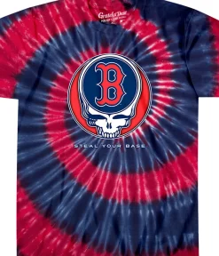 Clearance Boston Red Sox Steal Your Base Tie-Dye T-Shirt T-Shirt | Boston Red Sox