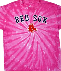 Best Boston Red Sox Youth Pink Spiral Tie-Dye T-Shirt Kids Youth | Boston Red Sox