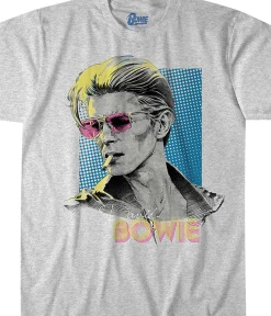 Sale Bowie Sketch Heather Grey Poly-Cotton T-Shirt Poly-Cotton T-Shirt | David Bowie