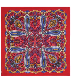 Sale Bright Red Paisley Bandana Bandanas | Liquid Blue