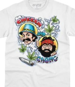 Outlet C&C Airbrush White T-Shirt Athletic T-Shirt | Cheech And Chong