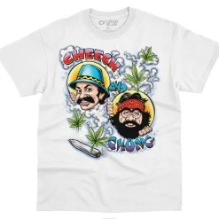 Outlet C&C Airbrush White T-Shirt Athletic T-Shirt | Cheech And Chong