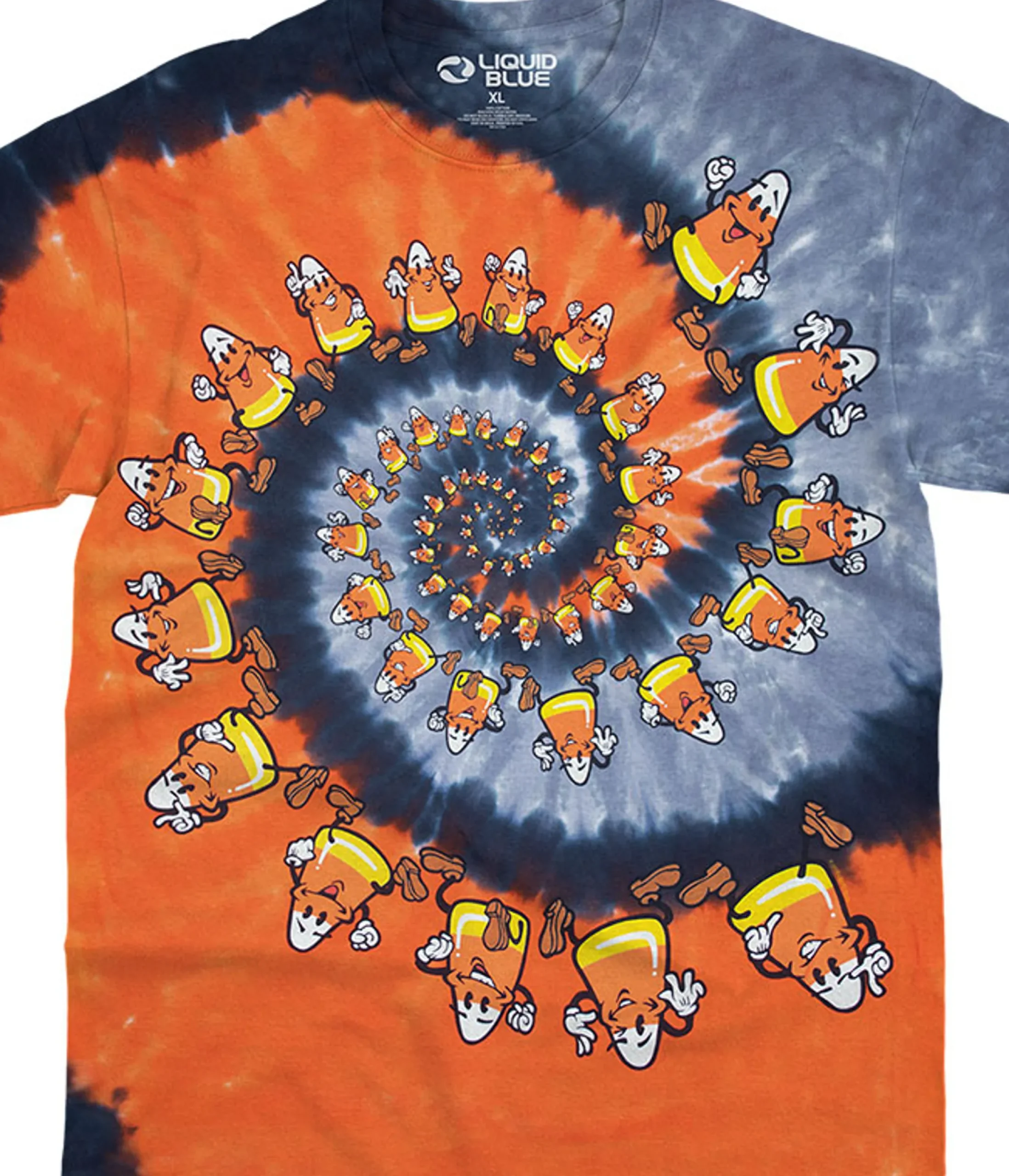 Clearance Candy Corn Spiral Tie-Dye T-Shirt T-Shirt | Halloween