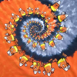 Clearance Candy Corn Spiral Tie-Dye T-Shirt T-Shirt | Halloween