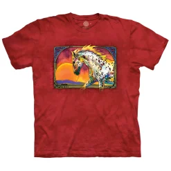 Fashion Chasing The Sun Classic Cotton T-Shirt T-Shirt | Horses