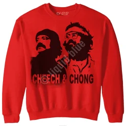 Sale Cheech and Chong Stencil Red Sweatshirt Sweatshirt | Cheech And Chong