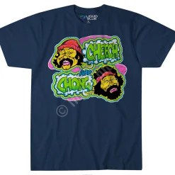 Outlet Cheech and Chong Transfer Navy T-Shirt T-Shirt | Cheech And Chong