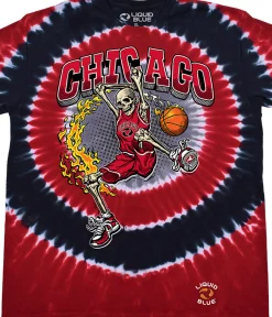 New Chicago Dunker Basketball Skeleton Tie-Dye T-Shirt T-Shirt | Basketball