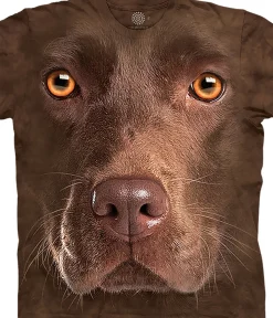 Clearance Chocolate Lab Face Classic Cotton T-Shirt T-Shirt | Pets