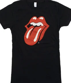 Outlet Classic Tongue Black Juniors Long Length T-Shirt Women Juniors Long Length | Rolling Stones