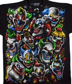 Hot Colored Clowns Black T-Shirt T-Shirt | Halloween
