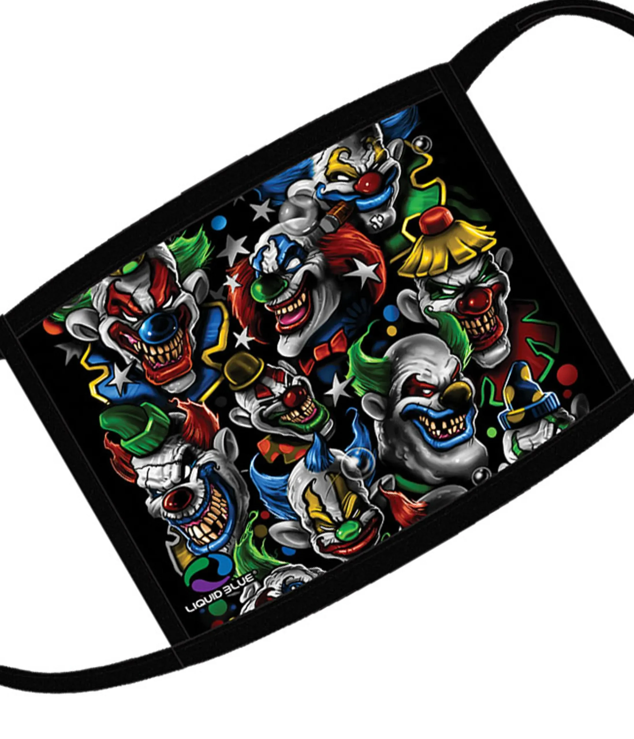 Clearance Colored Clowns Face Covering Face Coverings | Liquid Blue