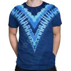 Hot Cool Blue V Unprinted Tie-Dye T-Shirt Unprinted Tie-Dyes | Unprinted Tie-Dye