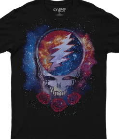 Fashion Cosmic Stealie Black Athletic T-Shirt Athletic T-Shirt | Grateful Dead
