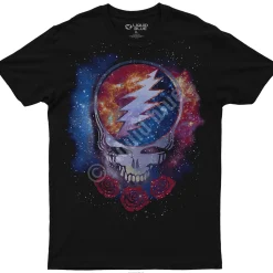 Fashion Cosmic Stealie Black Athletic T-Shirt Athletic T-Shirt | Grateful Dead